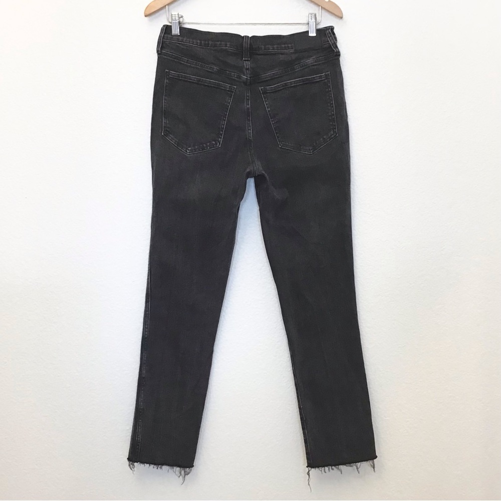 Madewell Stovepipe 29 Women's Jeans Raw Hem Faded Black Mid Rise Slim Straight - Picture 6 of 16